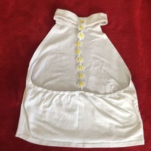 Halter top with daisy accent